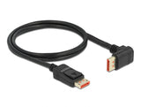 Delock DisplayPort Kabel Stecker gerade zu Stecker 90° oben gewinkelt 8K 60 Hz 1 m