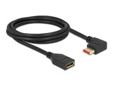 Delock DisplayPort Verlängerungskabel Stecker 90° links gewinkelt zu Buchse 8K 60 Hz 2 m