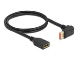 Delock DisplayPort Verlängerungskabel Stecker 90° oben gewinkelt zu Buchse 8K 60 Hz 1 m