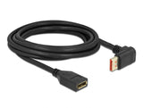 Delock DisplayPort Verlängerungskabel Stecker 90° oben gewinkelt zu Buchse 8K 60 Hz 3 m