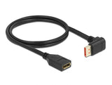 Delock DisplayPort Verlängerungskabel Stecker 90° unten gewinkelt zu Buchse 8K 60 Hz 1 m