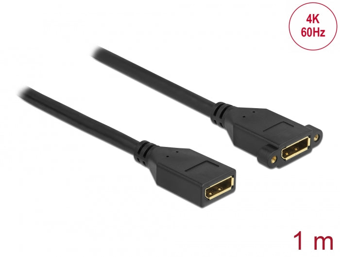 Delock DisplayPort 1.2 Kabel Buchse zu Buchse zum Einbau 4K 60 Hz 1 m