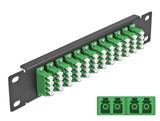 Delock 10″ LWL Patchpanel 12 Port LC Quad grün 1 HE schwarz