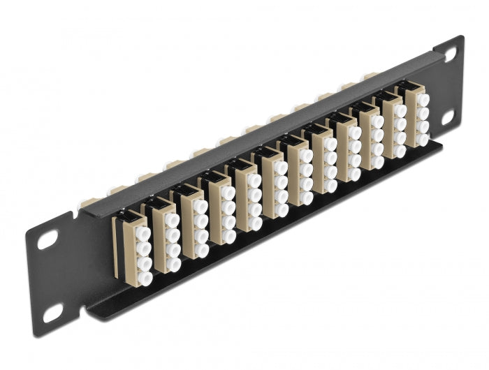 Delock 10″ LWL Patchpanel 12 Port LC Quad beige 1 HE schwarz