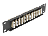 Delock 10″ LWL Patchpanel 12 Port LC Quad beige 1 HE schwarz