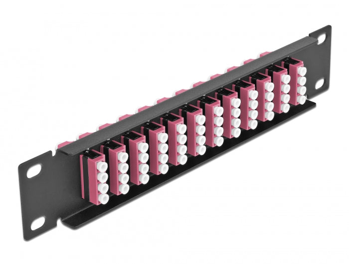 Delock 10″ LWL Patchpanel 12 Port LC Quad violett 1 HE schwarz