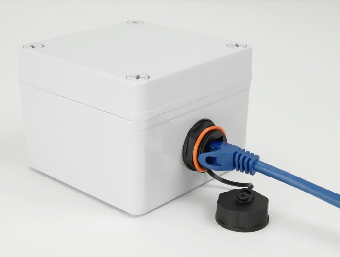 Delock Kabelverbinder RJ45 Buchse zu Cat.6A LSA mit Verschlusskappe wasserfest