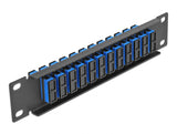 Delock 10″ LWL Patchpanel 12 Port SC Duplex blau 1 HE schwarz