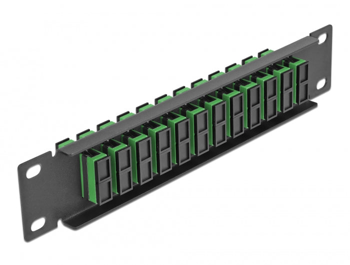 Delock 10″ LWL Patchpanel 12 Port SC Duplex grün 1 HE schwarz