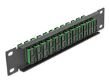 Delock 10″ LWL Patchpanel 12 Port SC Duplex grün 1 HE schwarz