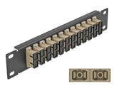 Delock 10″ LWL Patchpanel 12 Port SC Duplex beige 1 HE schwarz
