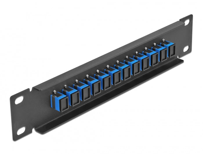 Delock 10″ LWL Patchpanel 12 Port SC Simplex blau 1 HE schwarz
