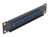 Delock 10″ LWL Patchpanel 12 Port SC Simplex blau 1 HE schwarz