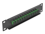 Delock 10″ LWL Patchpanel 12 Port SC Simplex grün 1 HE schwarz
