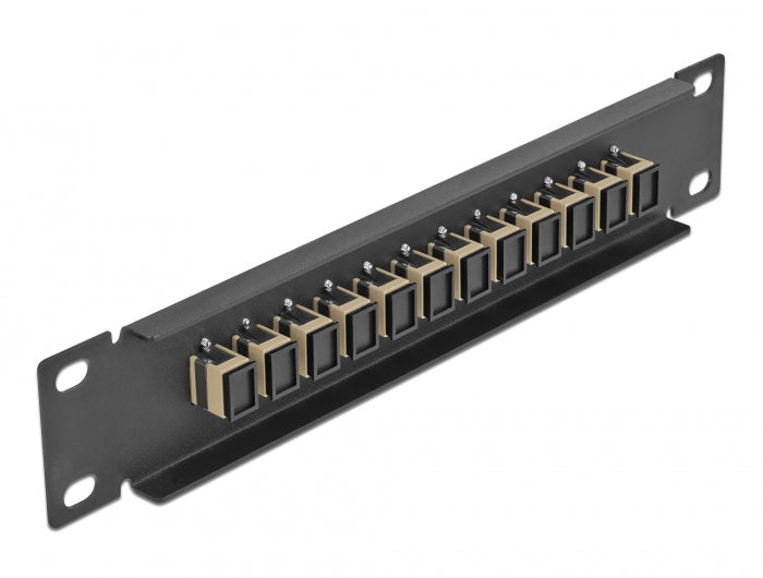 Delock 10″ LWL Patchpanel 12 Port SC Simplex beige 1 HE schwarz