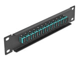 Delock 10″ LWL Patchpanel 12 Port SC Simplex aqua 1 HE schwarz