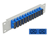 Delock 10″ LWL Patchpanel 12 Port SC Duplex blau 1 HE grau