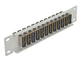 Delock 10″ LWL Patchpanel 12 Port SC Duplex beige 1 HE grau