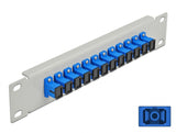 Delock 10″ LWL Patchpanel 12 Port SC Simplex blau 1 HE grau