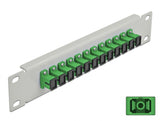 Delock 10″ LWL Patchpanel 12 Port SC Simplex grün 1 HE grau