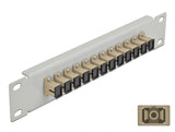 Delock 10″ LWL Patchpanel 12 Port SC Simplex beige 1 HE grau