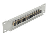 Delock 10″ LWL Patchpanel 12 Port SC Simplex beige 1 HE grau
