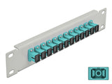 Delock 10″ LWL Patchpanel 12 Port SC Simplex aqua 1 HE grau