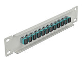 Delock 10″ LWL Patchpanel 12 Port SC Simplex aqua 1 HE grau