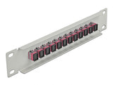 Delock 10″ LWL Patchpanel 12 Port SC Simplex violett 1 HE grau