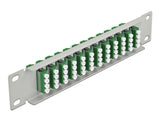Delock 10″ LWL Patchpanel 12 Port LC Quad grün 1 HE grau