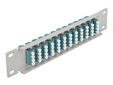 Delock 10″ LWL Patchpanel 12 Port LC Quad aqua 1 HE grau