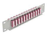 Delock 10″ LWL Patchpanel 12 Port LC Quad violett 1 HE grau