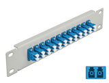 Delock 10″ LWL Patchpanel 12 Port LC Duplex blau 1 HE grau