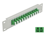 Delock 10″ LWL Patchpanel 12 Port LC Duplex grün 1 HE grau