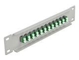 Delock 10″ LWL Patchpanel 12 Port LC Duplex grün 1 HE grau