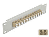 Delock 10″ LWL Patchpanel 12 Port LC Duplex beige 1 HE grau