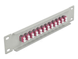 Delock 10″ LWL Patchpanel 12 Port LC Duplex violett 1 HE grau
