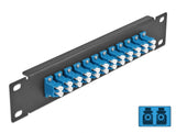 Delock 10″ LWL Patchpanel 12 Port LC Duplex blau 1 HE schwarz