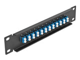 Delock 10″ LWL Patchpanel 12 Port LC Duplex blau 1 HE schwarz
