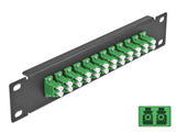 Delock 10″ LWL Patchpanel 12 Port LC Duplex grün 1 HE schwarz