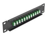 Delock 10″ LWL Patchpanel 12 Port LC Duplex grün 1 HE schwarz