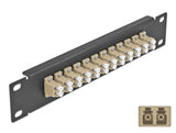 Delock 10″ LWL Patchpanel 12 Port LC Duplex beige 1 HE schwarz