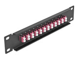 Delock 10″ LWL Patchpanel 12 Port LC Duplex violett 1 HE schwarz