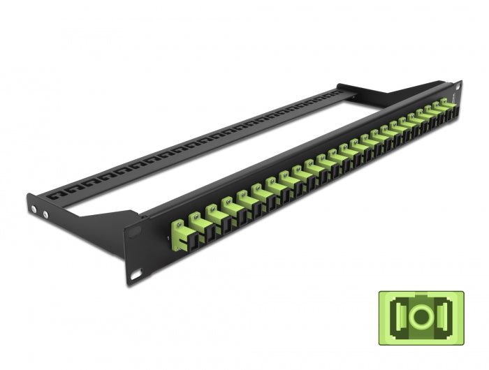 Delock 19″ LWL Patchpanel 24 Port SC Simplex lindgrün