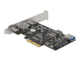 Delock PCI Express x4 Karte zu 3 x USB Type-C™ + 2 x USB Typ-A - SuperSpeed USB 10 Gbps - Low Profile Formfaktor