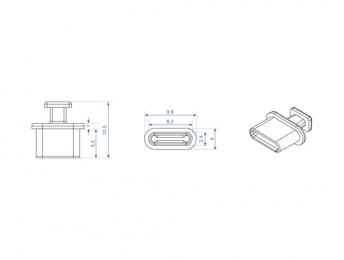 Delock Staubschutz für USB Type-C™ Buchse mit Griff 10 Stück schwarz