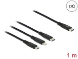 Delock USB Ladekabel 3 in 1 USB Type-C™ zu Lightning™ / Micro USB / USB Type-C™ 1 m