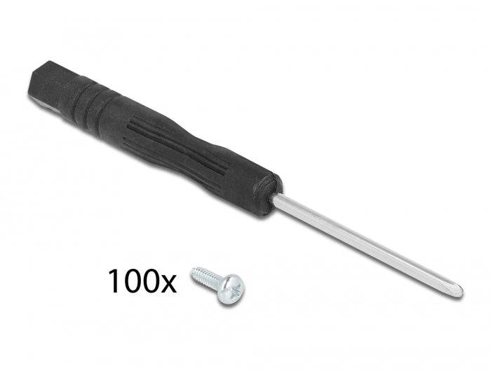 Delock Schrauben und Schraubendreher für LWL Adapter (SC, LC, ST) 100 Stück