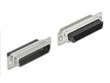 Delock D-Sub HD 44 Pin Crimp Stecker zu 2 x RJ45 Buchse mit Montagesatz beige