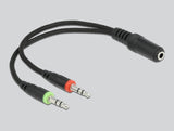 Delock Gaming Headset Over-Ear mit 3,5 mm Klinkenstecker und blauem LED Licht für PC, Notebook und Spielekonsolen